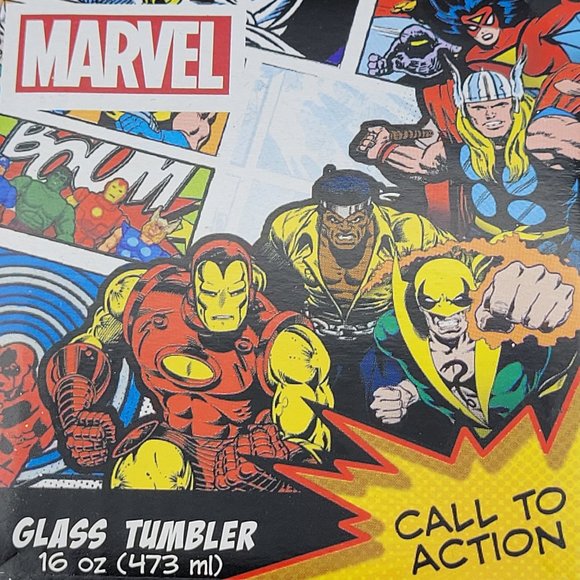 Marvel Comics Retro Four Heroes 16 OZ Pint Glass Tumbler in Gift Box- New - Picture 5 of 5